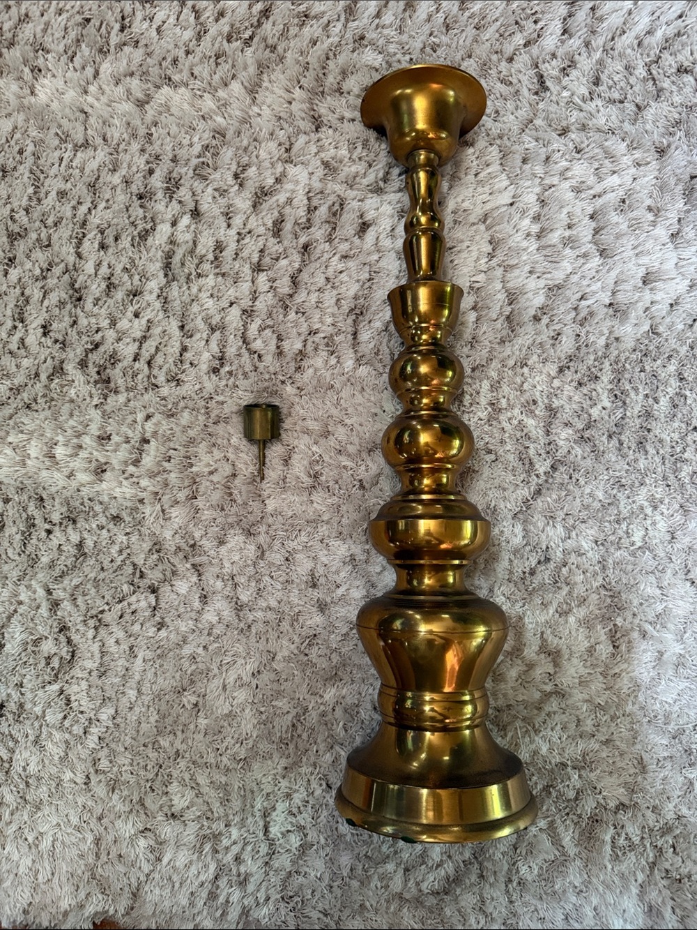 Homco Brass 18” Candle Holder